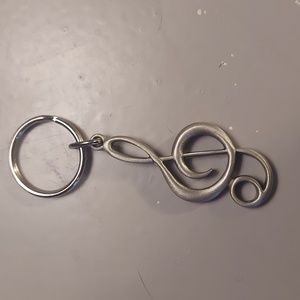 ❤️ Vintage Port USA Pewter Treble Clef Keychain